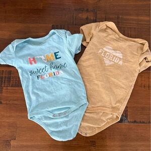 Blue and Tan Florida Baby Onesies